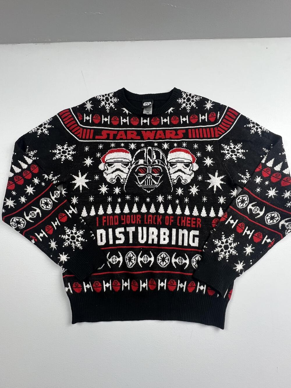 Star Wars Sweater Mens M Crewneck Pullover Ugly Christmas Vader Stormtrooper